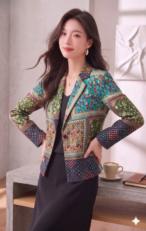 GREEN JAIPURI BLAZER