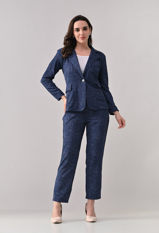 Printed Denim Blazer and Pant