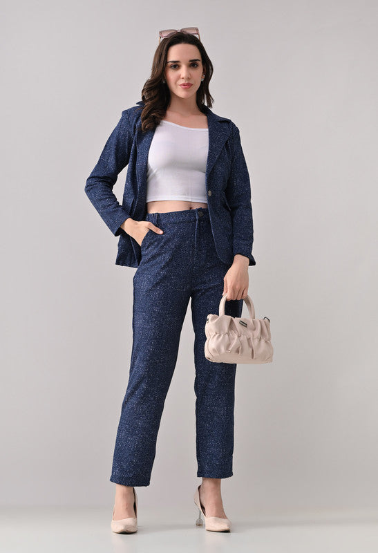 Printed Denim Blazer and Pant