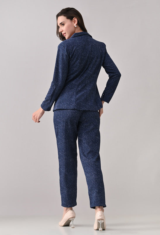 Printed Denim Blazer and Pant
