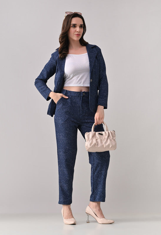 Printed Denim Blazer and Pant
