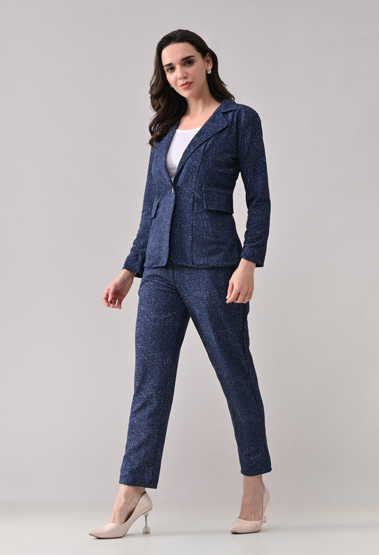 Printed Denim Blazer and Pant