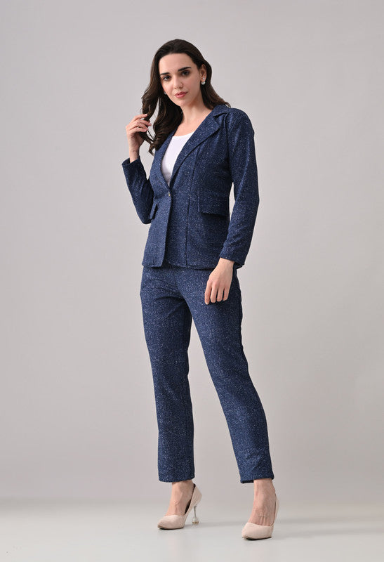 Printed Denim Blazer and Pant