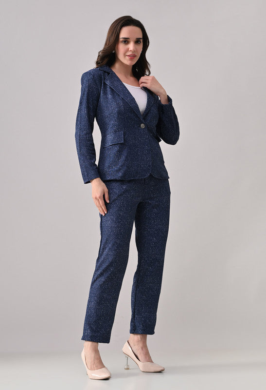 Printed Denim Blazer and Pant