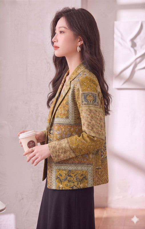 YELLOW JAIPURI BLAZER