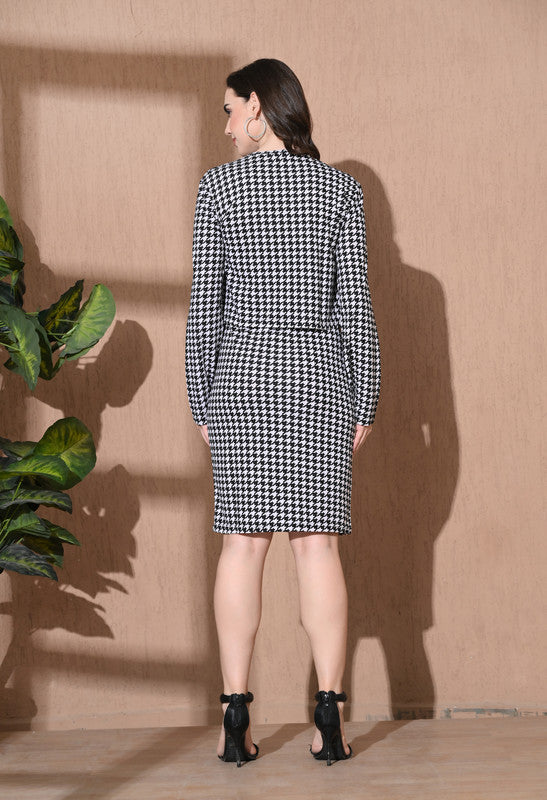 Checkred print Dress Black