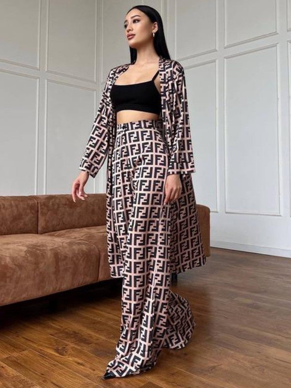 Printed 3 Piece Shrug Set