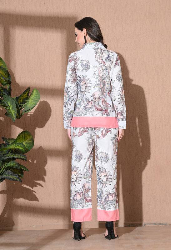 COTTON SHIRT PANT ORANGE BORDER