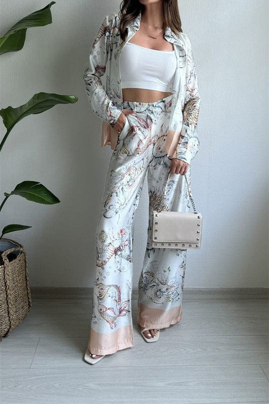 COTTON SHIRT PANT ORANGE BORDER