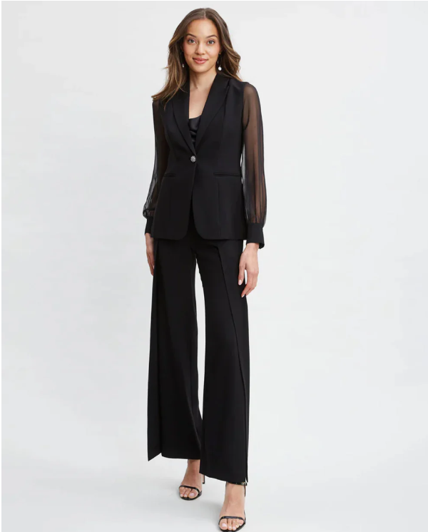 ORGANZA BLACK COAT PANT