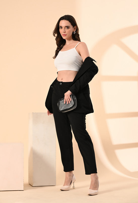 Black COAT PANT SET 