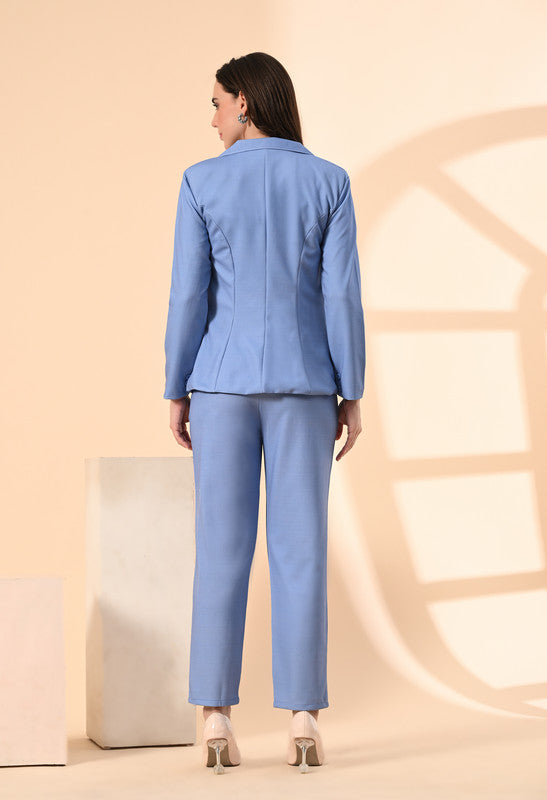 PRINTED COAT PANT BLUE