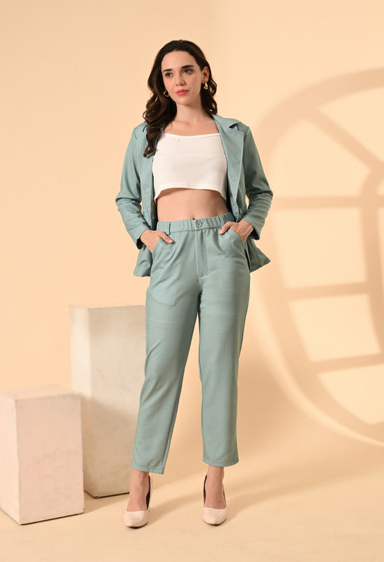 PRINTED COAT PANT GREEN