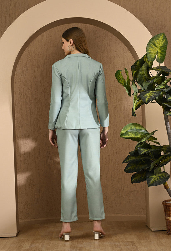 GREEN PRINTED COAT PANT