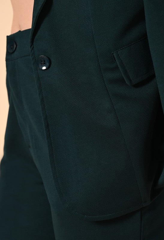 GREEN COAT PANT SET
