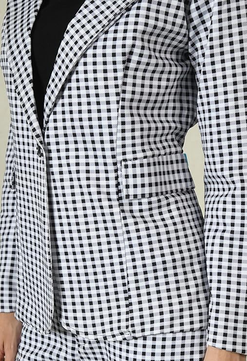 Black Checkered Formal Coat & Pant 