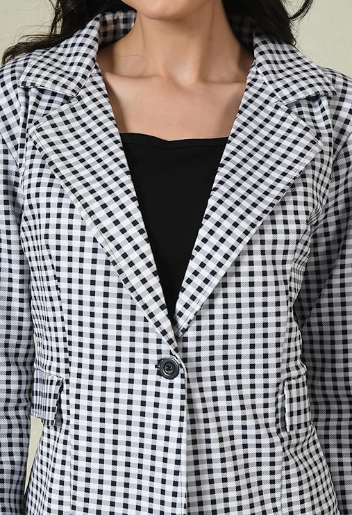 Black Checkered Formal Coat & Pant 