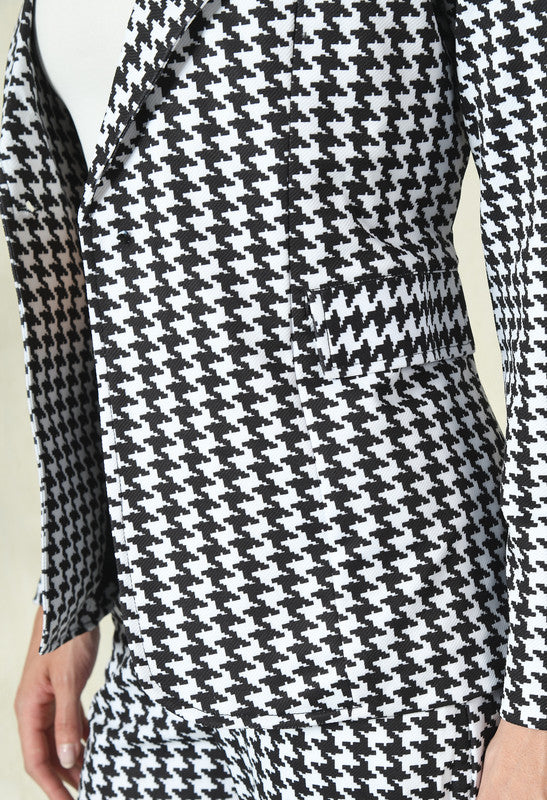 Checkered Print Coat & Pant