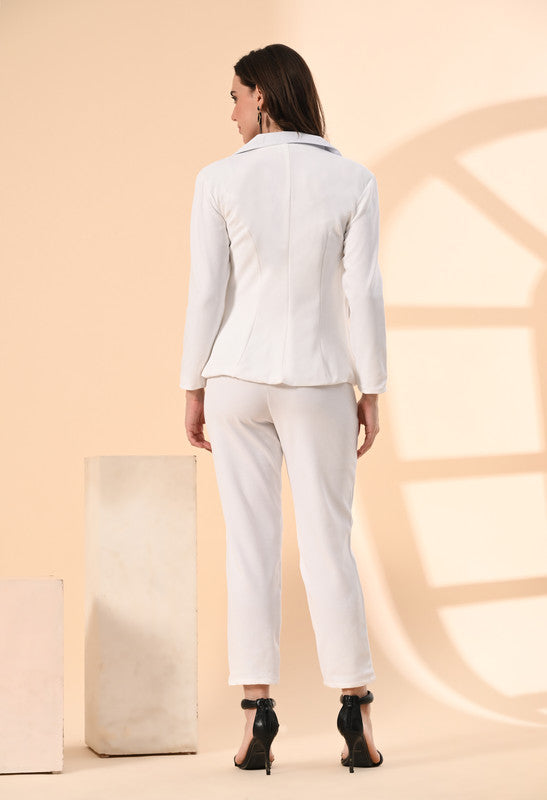 White COAT PANT SET 