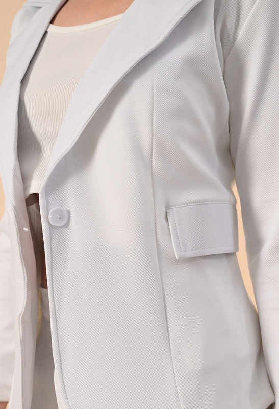 White COAT PANT SET 