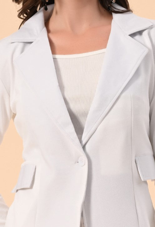 White COAT PANT SET 