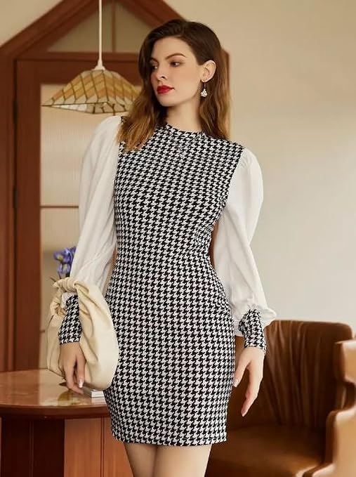 Black Checkered Dress
