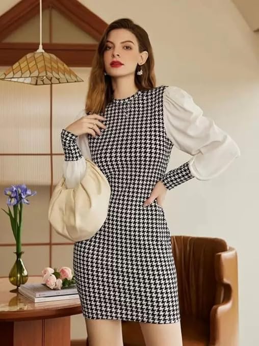 Black Checkered Dress