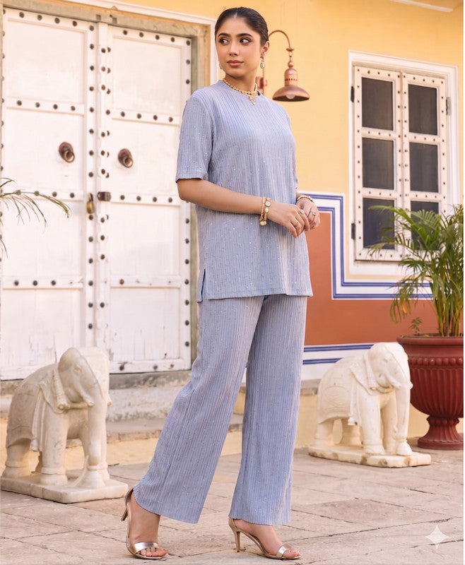 BLUE KURTI AND TROUSER