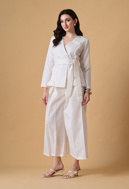 WHITE SLUB COTTON SHARUG BELT