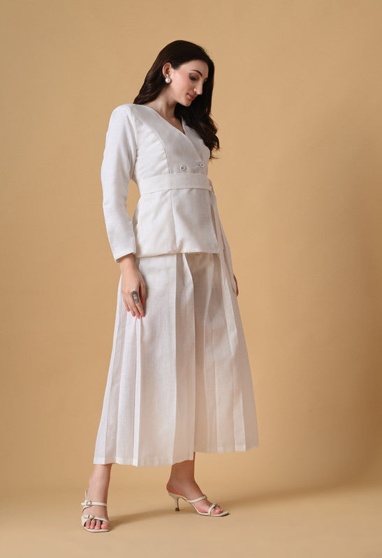 WHITE SLUB COTTON SHARUG BELT