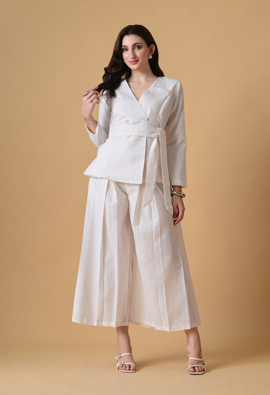 WHITE SLUB COTTON SHARUG BELT