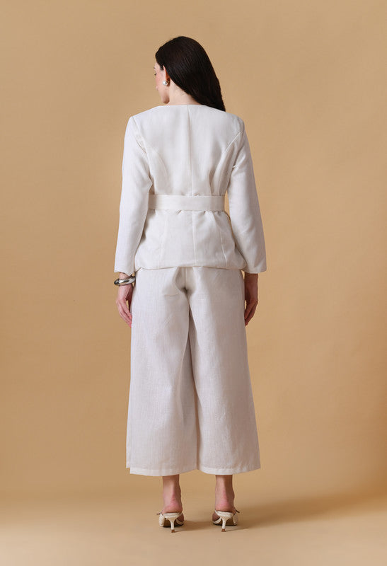 WHITE SLUB COTTON SHARUG BELT