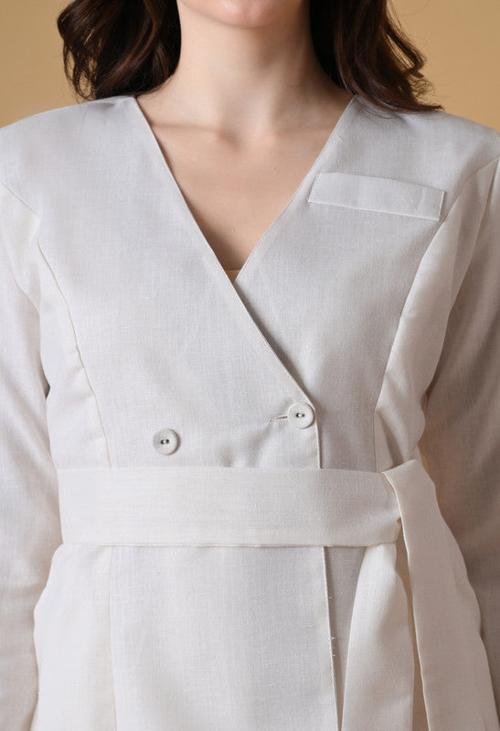 WHITE SLUB COTTON SHARUG BELT