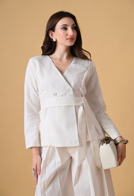 WHITE SLUB COTTON SHARUG BELT