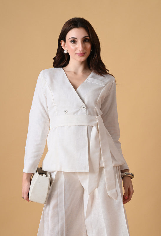 WHITE SLUB COTTON SHARUG BELT