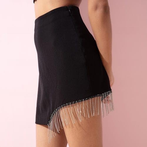 Short Length Black Lace Skirt
