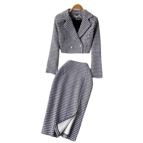 Checkred print Skirt & Coat Black
