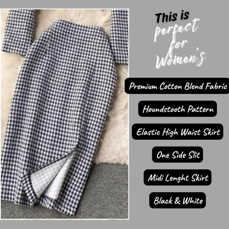 Checkred print Skirt & Coat Black