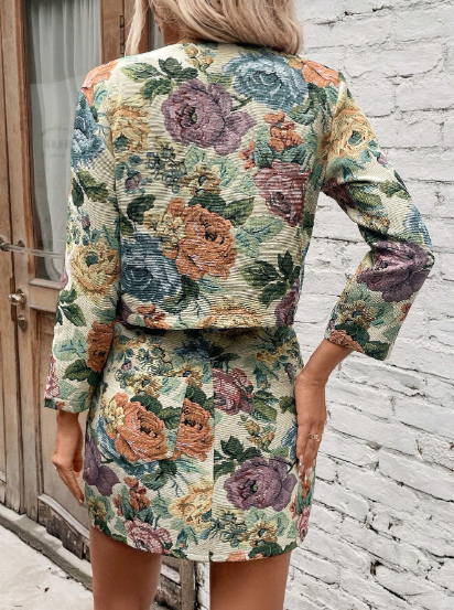 Printed Coat & Skirt 