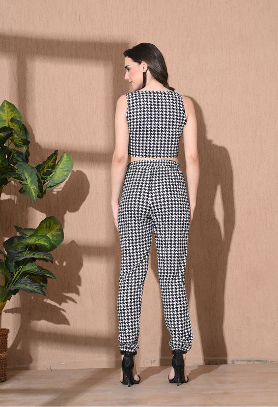 Checkred print Top & Pant Black