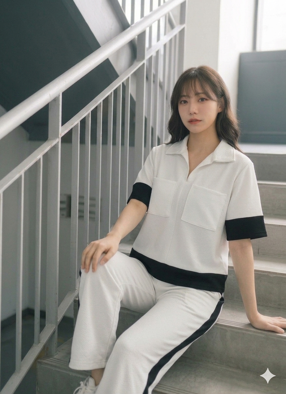 White Casual Co-Ord Set Half Sleeve Top Wide Leg Pants